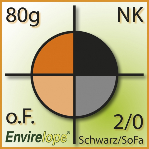 KH C6/5 NK OF 80, Envirolope, 2/0 farbig schwarz/Sonderfarbe (HKS/Pantone) bedruckt
